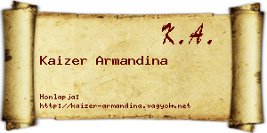 Kaizer Armandina névjegykártya